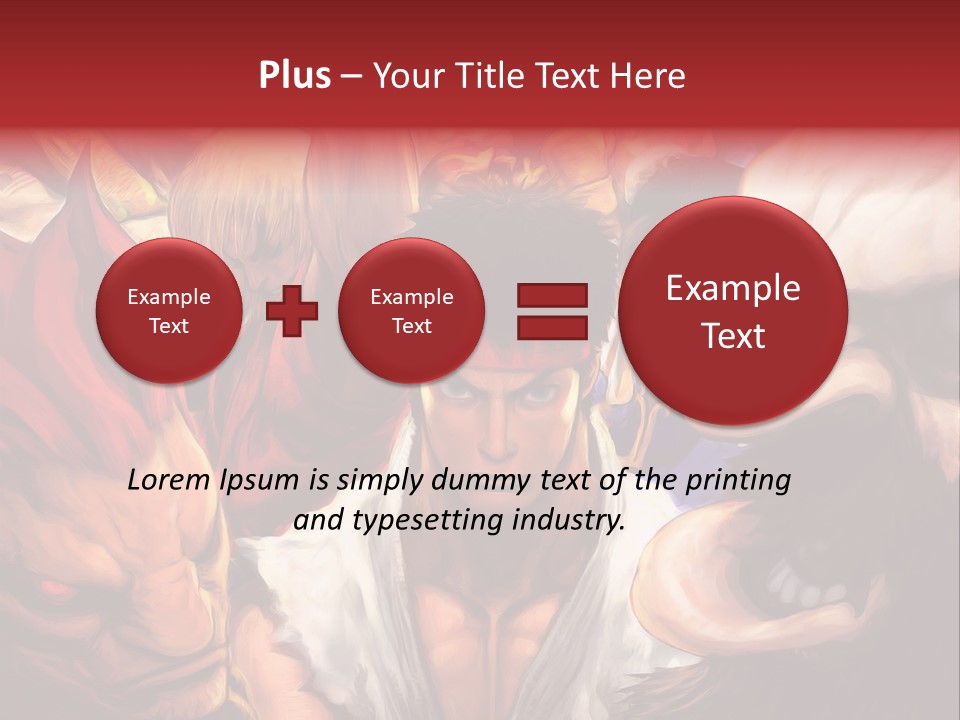 A Group Of Anime Characters With A Red Background PowerPoint Template