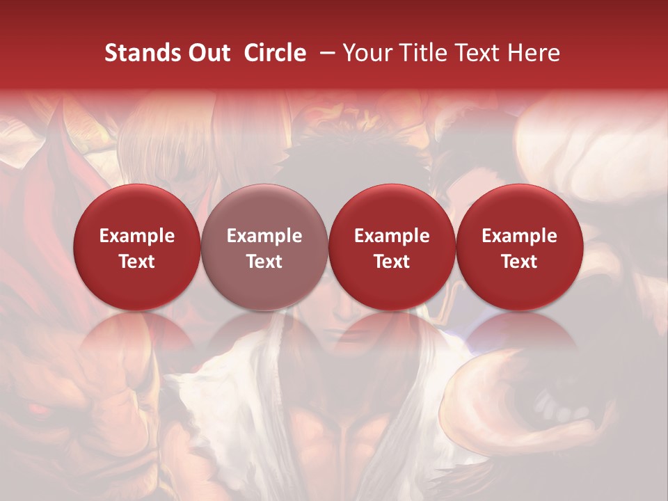 A Group Of Anime Characters With A Red Background PowerPoint Template