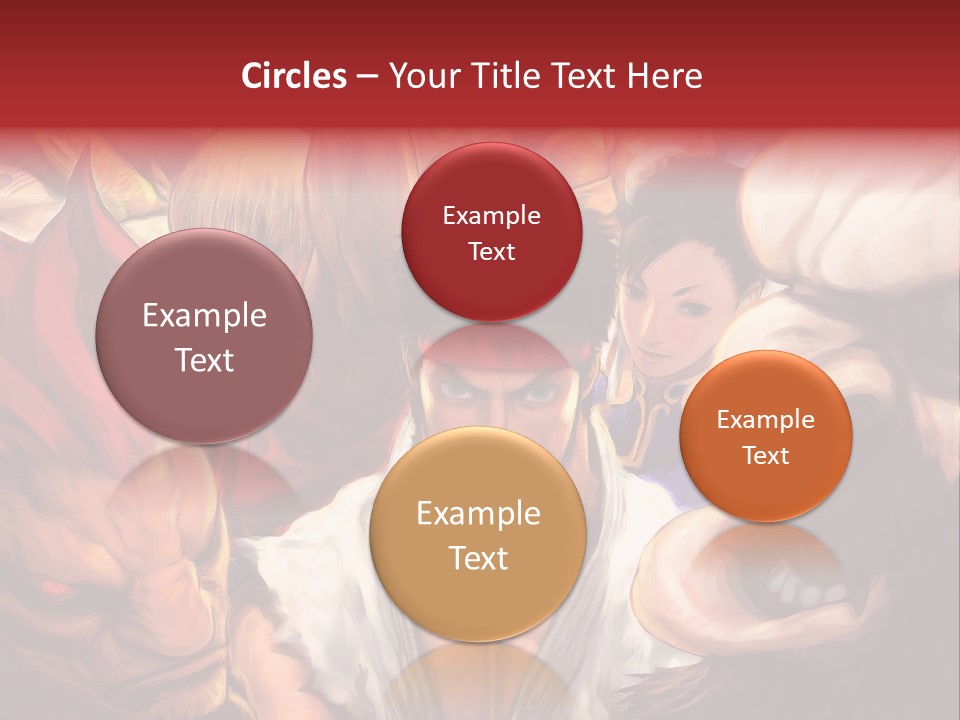 A Group Of Anime Characters With A Red Background PowerPoint Template