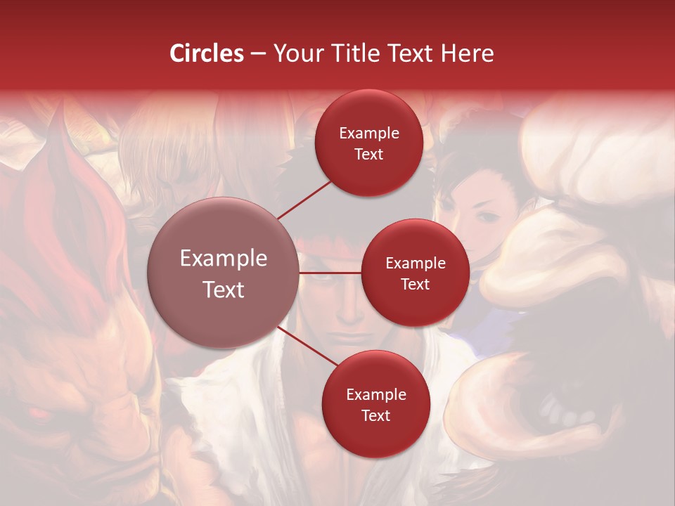 A Group Of Anime Characters With A Red Background PowerPoint Template