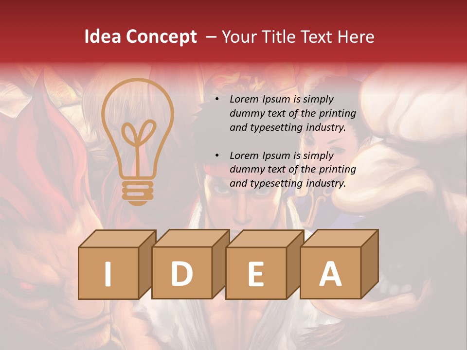 A Group Of Anime Characters With A Red Background PowerPoint Template