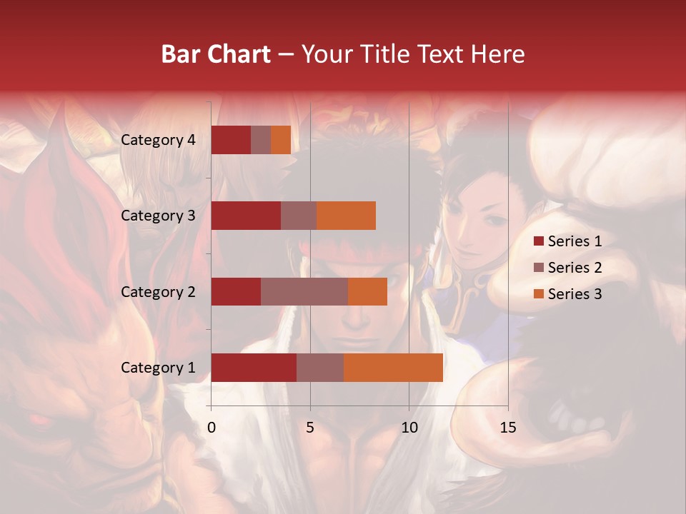 A Group Of Anime Characters With A Red Background PowerPoint Template