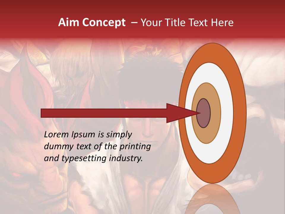 A Group Of Anime Characters With A Red Background PowerPoint Template