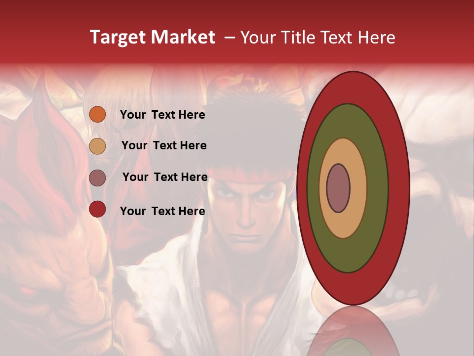 A Group Of Anime Characters With A Red Background PowerPoint Template