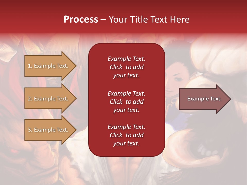 A Group Of Anime Characters With A Red Background PowerPoint Template