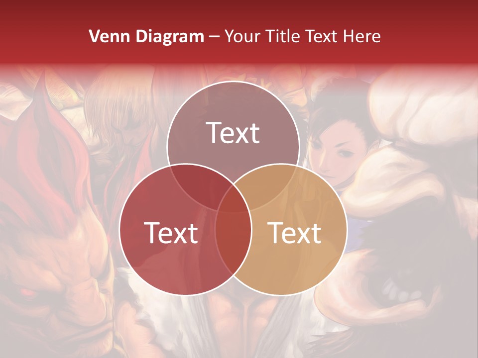 A Group Of Anime Characters With A Red Background PowerPoint Template