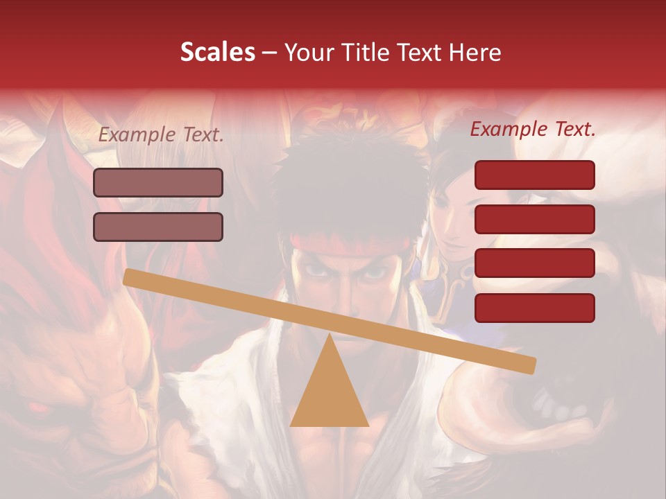 A Group Of Anime Characters With A Red Background PowerPoint Template