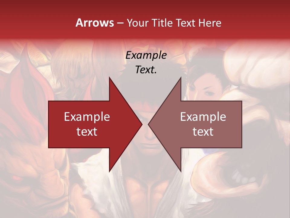 A Group Of Anime Characters With A Red Background PowerPoint Template