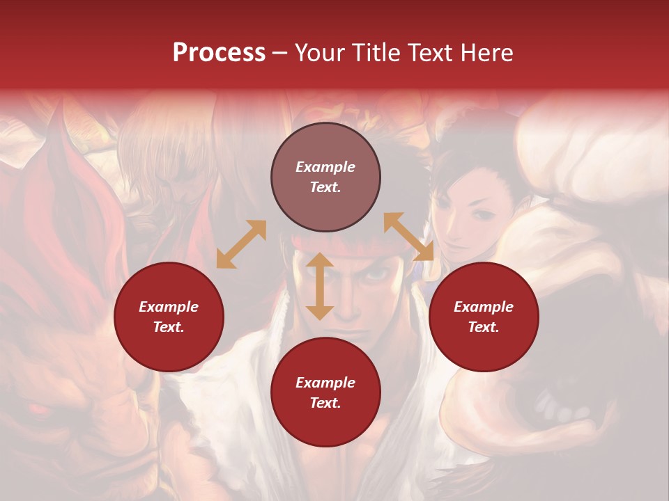 A Group Of Anime Characters With A Red Background PowerPoint Template