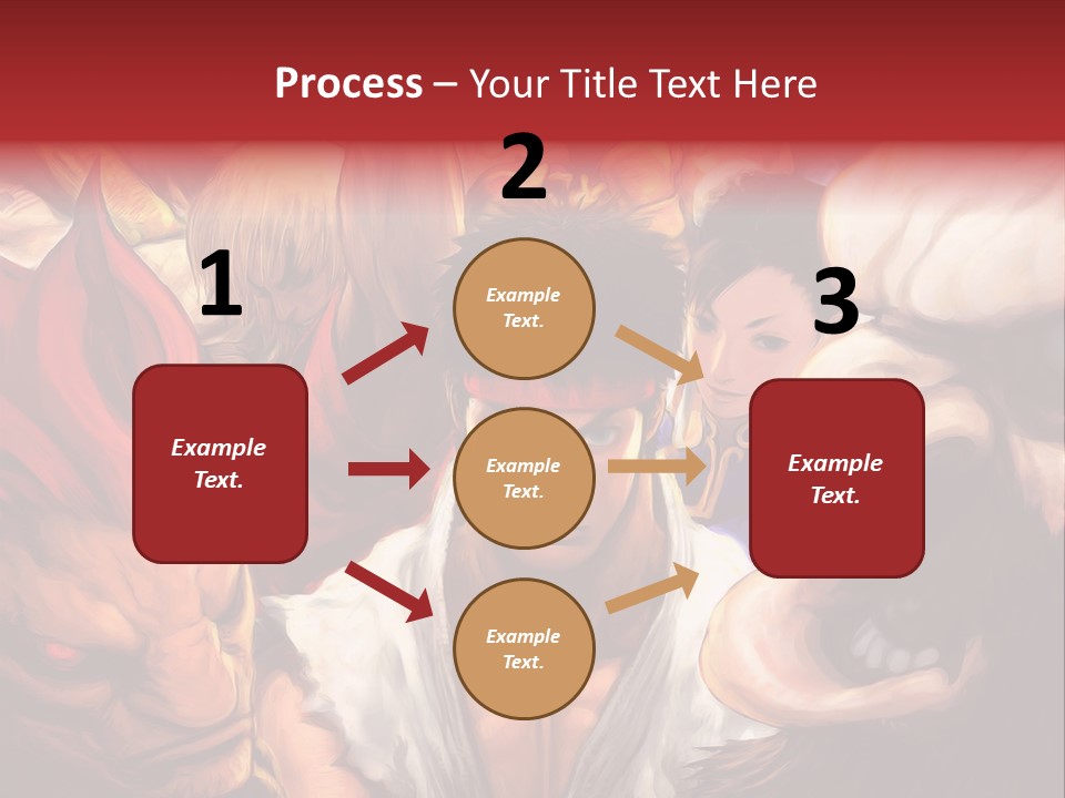 A Group Of Anime Characters With A Red Background PowerPoint Template