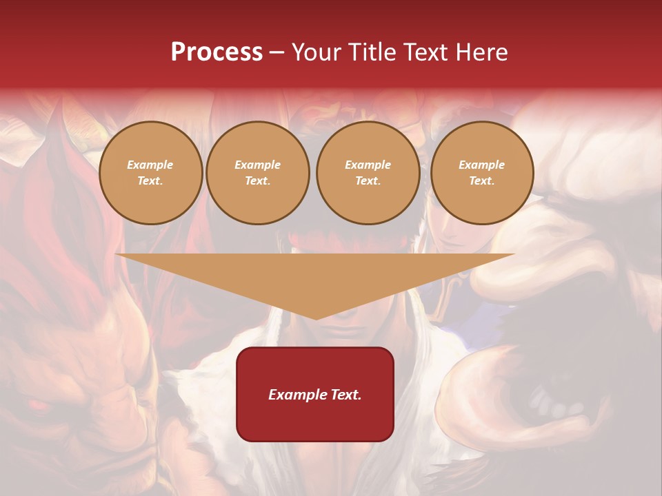 A Group Of Anime Characters With A Red Background PowerPoint Template