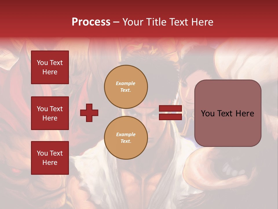 A Group Of Anime Characters With A Red Background PowerPoint Template