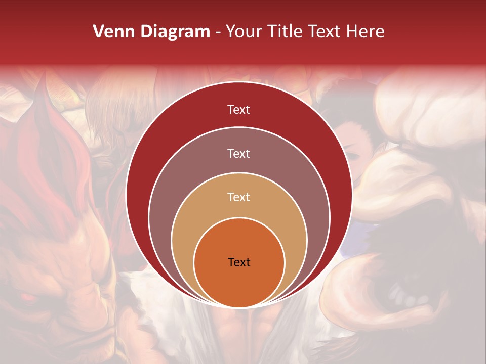 A Group Of Anime Characters With A Red Background PowerPoint Template