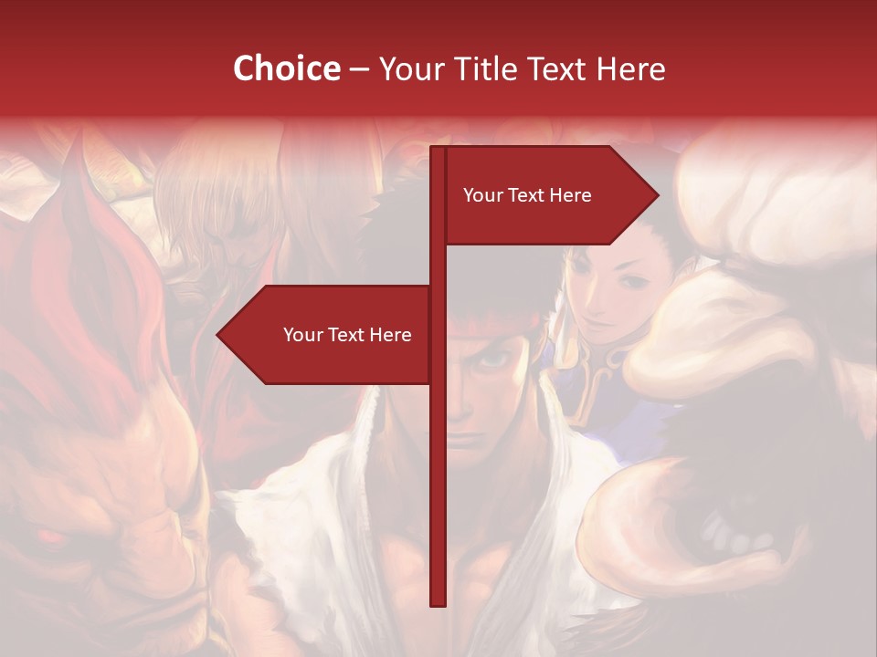 A Group Of Anime Characters With A Red Background PowerPoint Template
