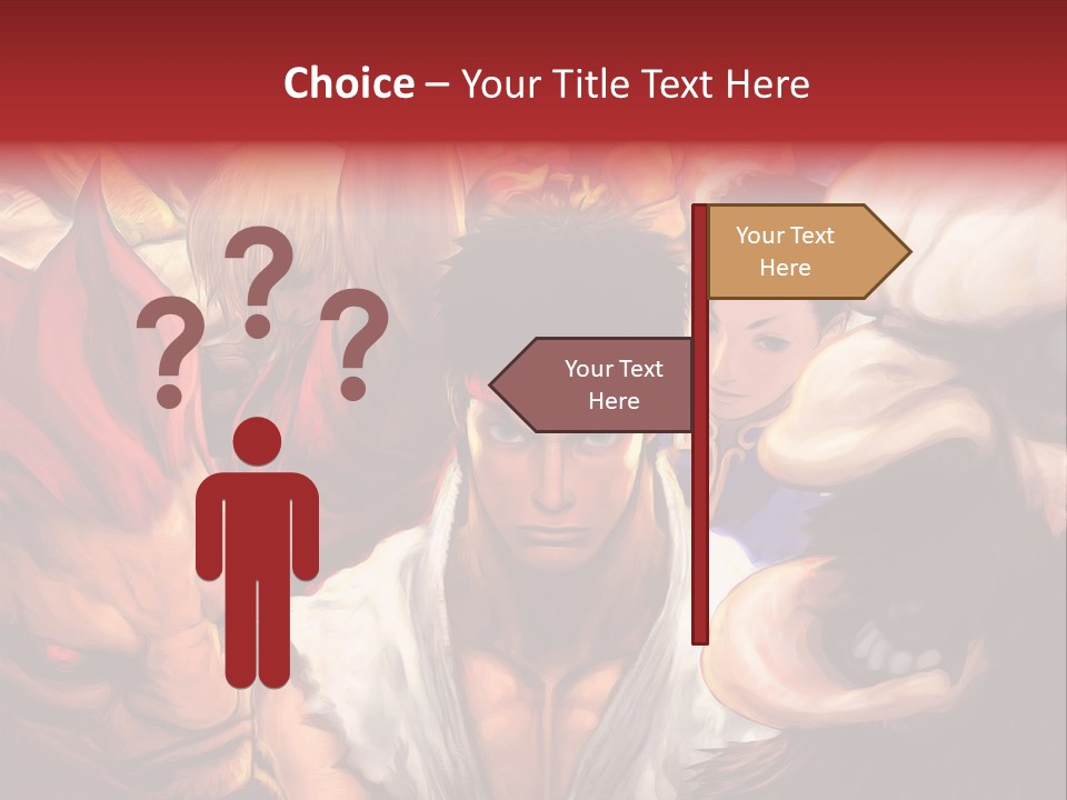 A Group Of Anime Characters With A Red Background PowerPoint Template