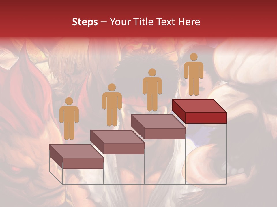 A Group Of Anime Characters With A Red Background PowerPoint Template