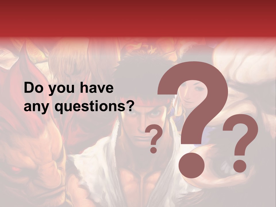 A Group Of Anime Characters With A Red Background PowerPoint Template