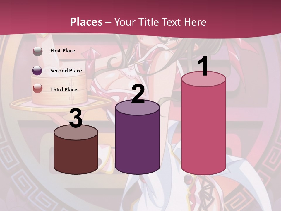 A Woman In A Pink Dress Holding A Tray Of Food PowerPoint Template