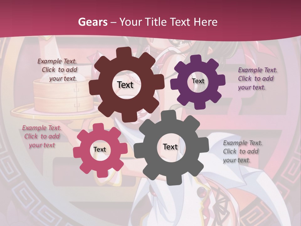 A Woman In A Pink Dress Holding A Tray Of Food PowerPoint Template