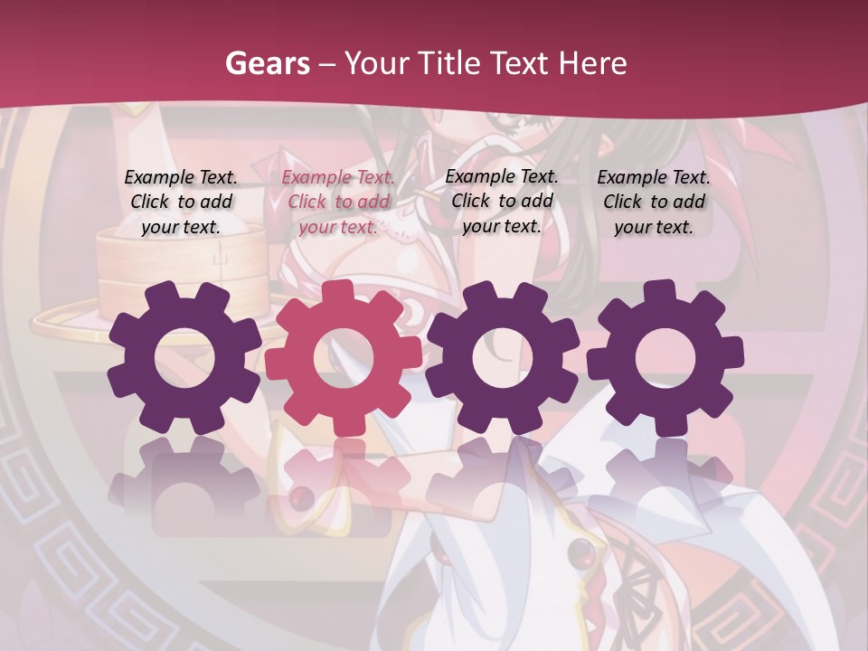 A Woman In A Pink Dress Holding A Tray Of Food PowerPoint Template