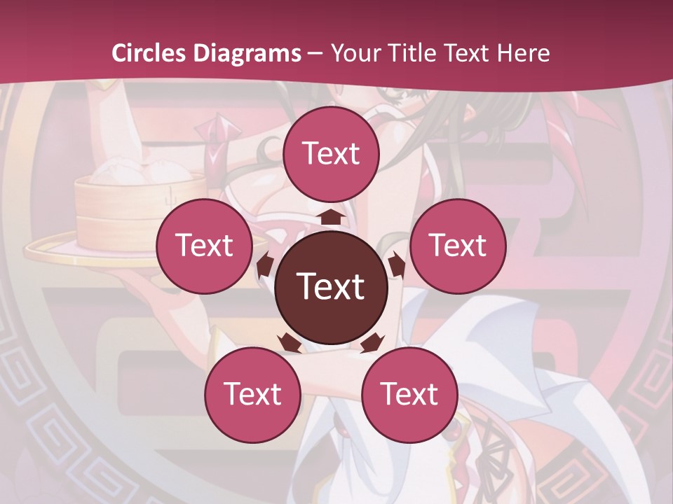 A Woman In A Pink Dress Holding A Tray Of Food PowerPoint Template