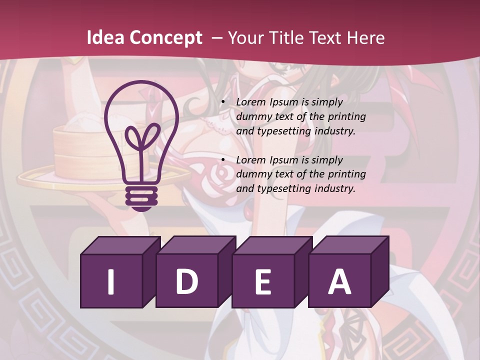 A Woman In A Pink Dress Holding A Tray Of Food PowerPoint Template