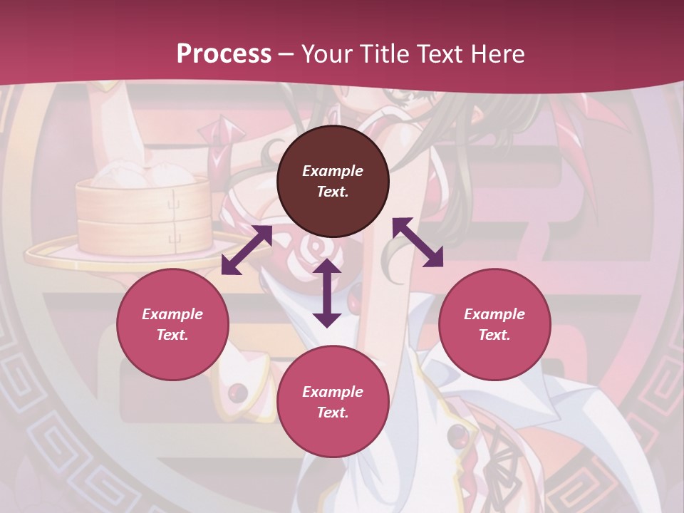 A Woman In A Pink Dress Holding A Tray Of Food PowerPoint Template