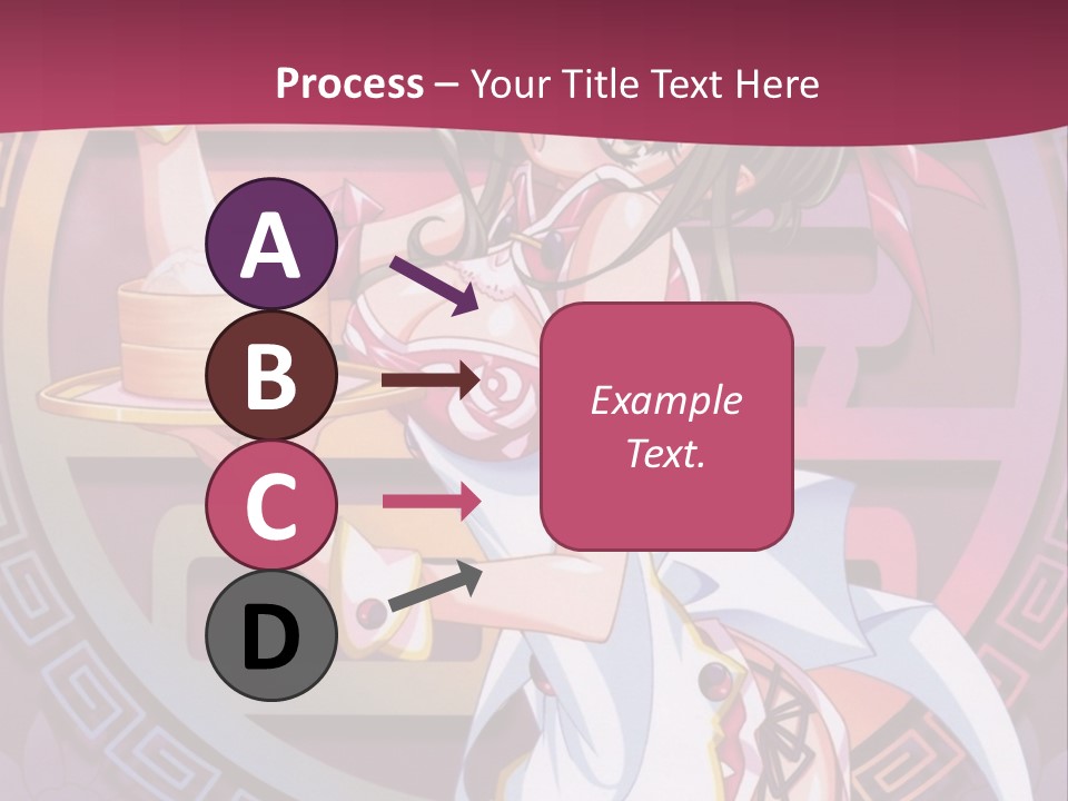 A Woman In A Pink Dress Holding A Tray Of Food PowerPoint Template