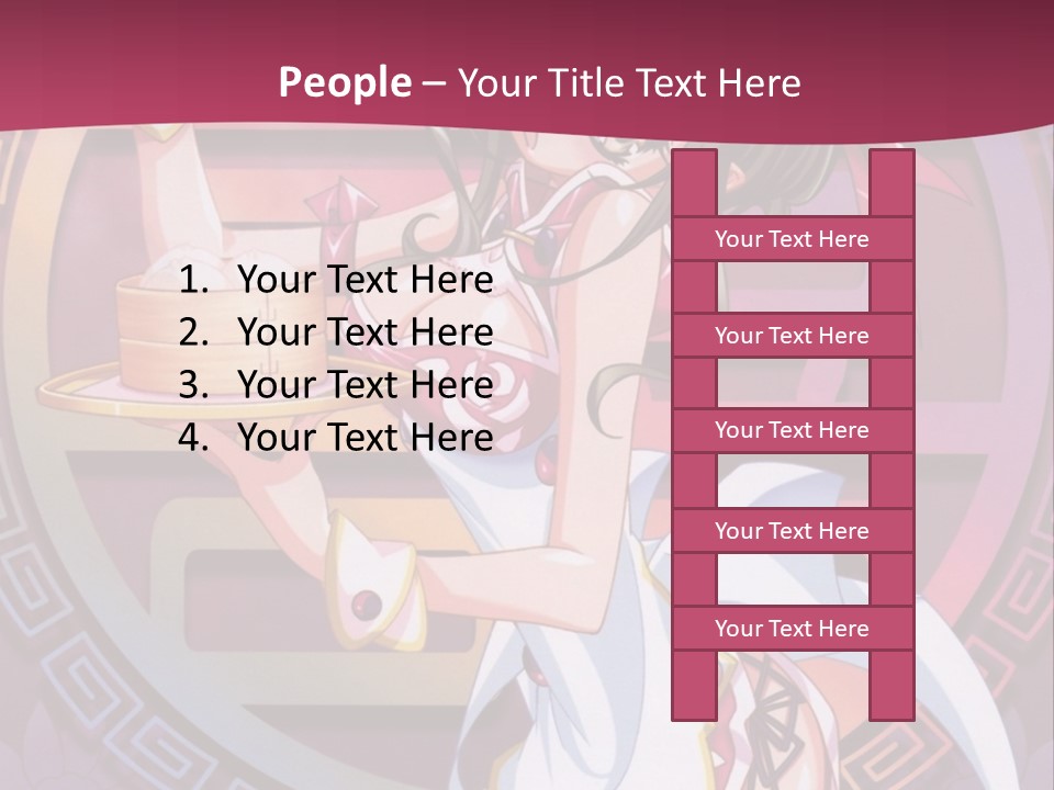 A Woman In A Pink Dress Holding A Tray Of Food PowerPoint Template