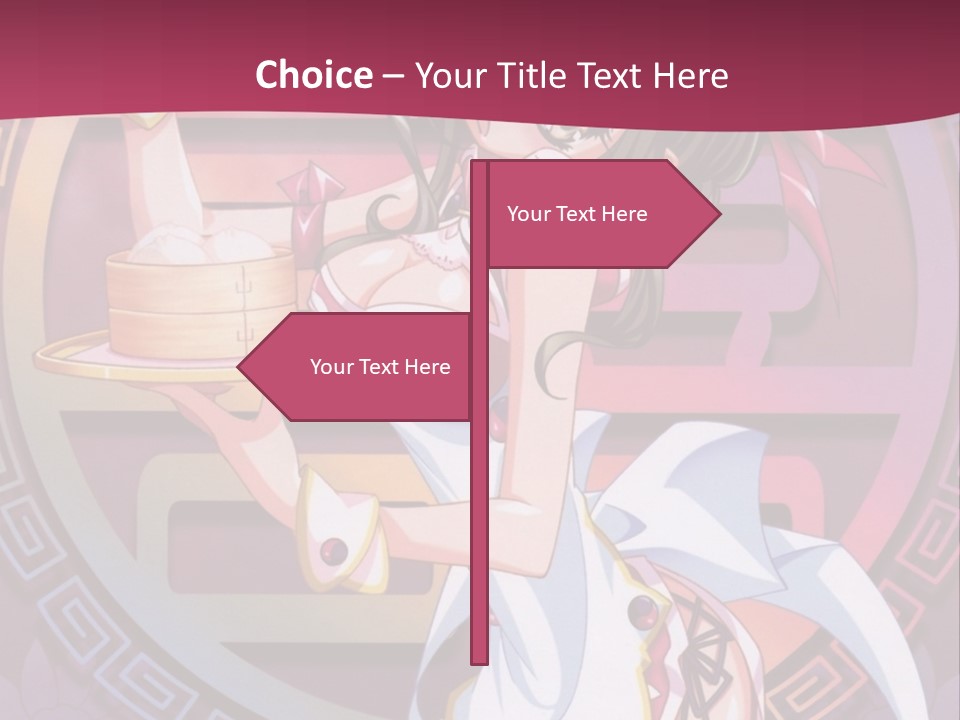 A Woman In A Pink Dress Holding A Tray Of Food PowerPoint Template