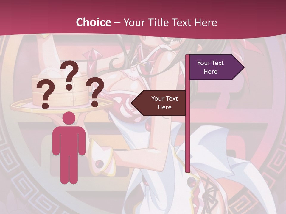 A Woman In A Pink Dress Holding A Tray Of Food PowerPoint Template