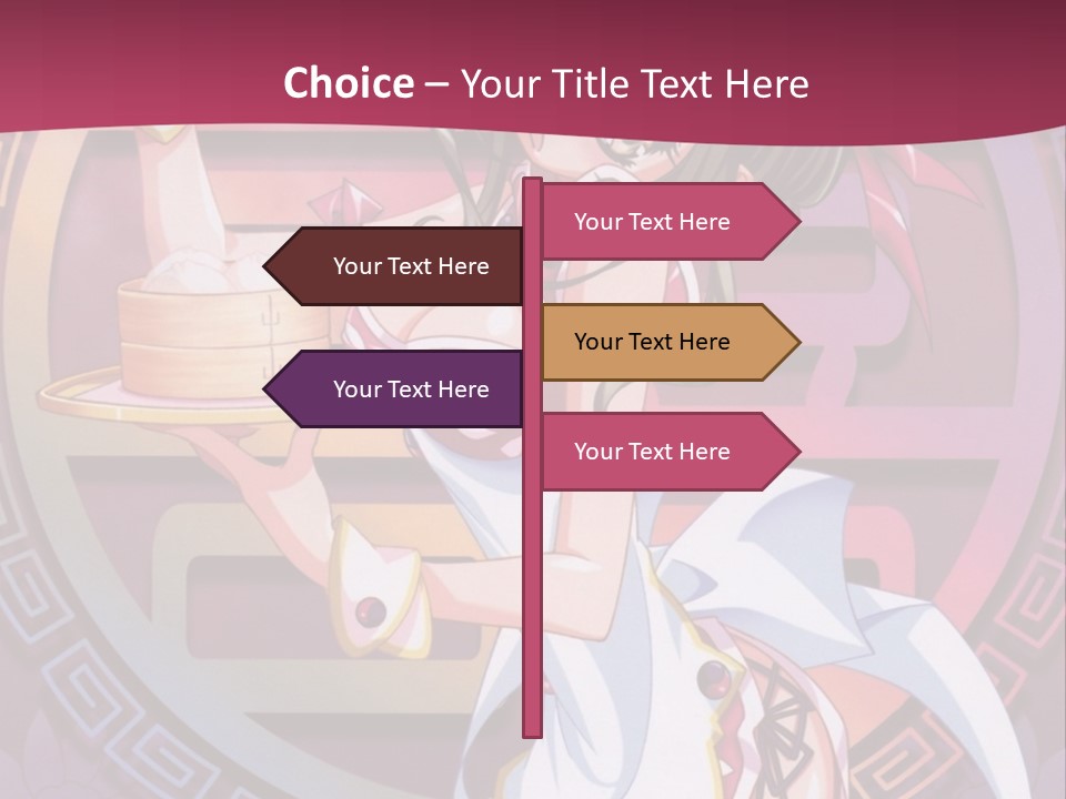 A Woman In A Pink Dress Holding A Tray Of Food PowerPoint Template