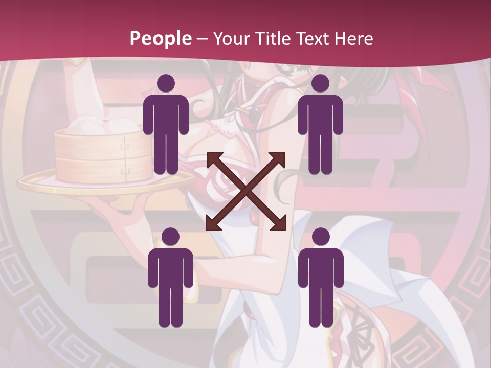 A Woman In A Pink Dress Holding A Tray Of Food PowerPoint Template