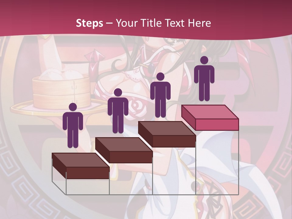 A Woman In A Pink Dress Holding A Tray Of Food PowerPoint Template