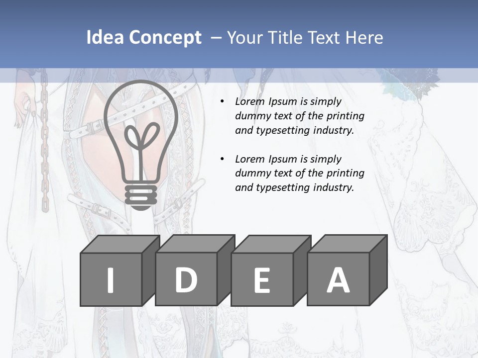 A Woman In A Wedding Dress With A Veil On Her Head PowerPoint Template