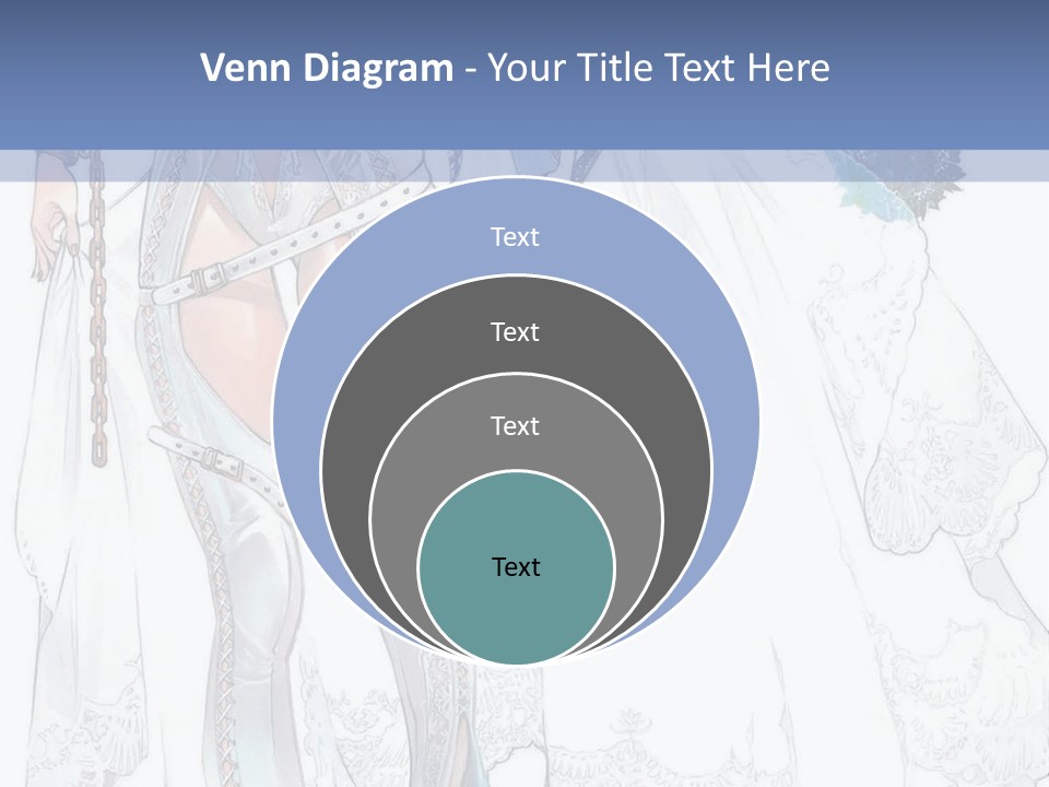 A Woman In A Wedding Dress With A Veil On Her Head PowerPoint Template