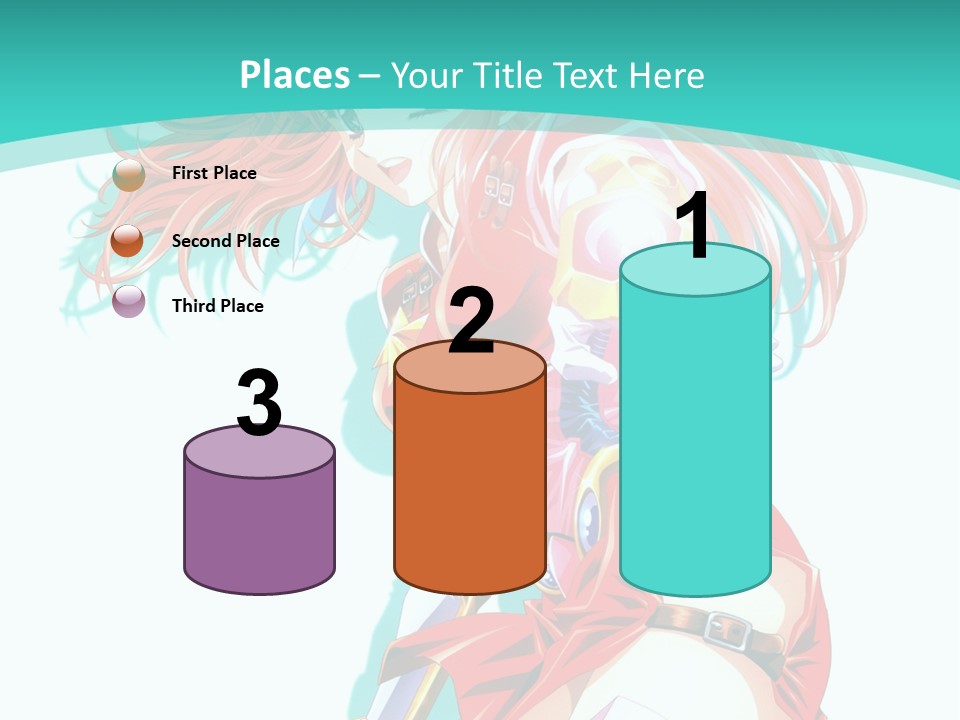 A Girl In A Red Dress With A Blue Background PowerPoint Template