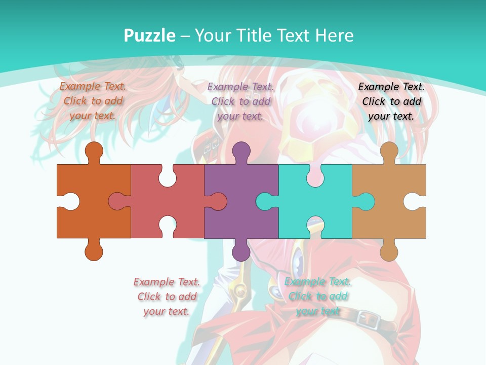 A Girl In A Red Dress With A Blue Background PowerPoint Template