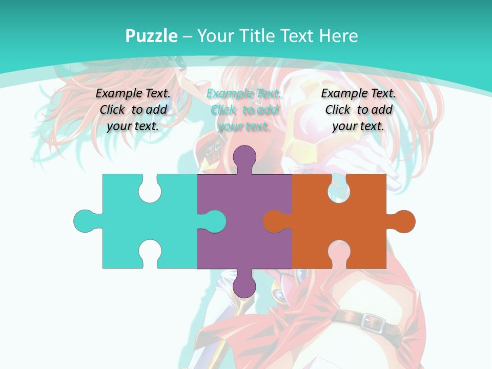 A Girl In A Red Dress With A Blue Background PowerPoint Template