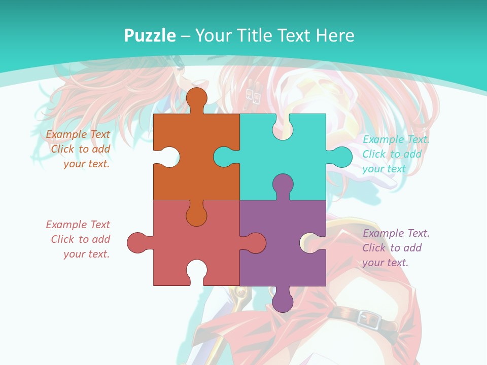 A Girl In A Red Dress With A Blue Background PowerPoint Template