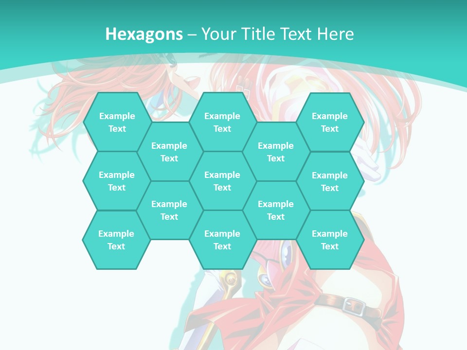 A Girl In A Red Dress With A Blue Background PowerPoint Template