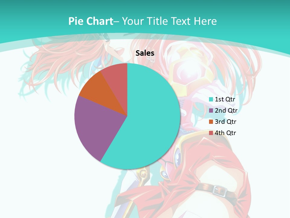 A Girl In A Red Dress With A Blue Background PowerPoint Template