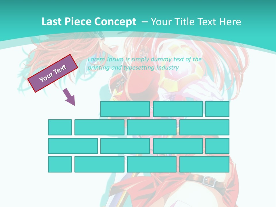 A Girl In A Red Dress With A Blue Background PowerPoint Template