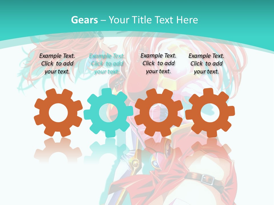 A Girl In A Red Dress With A Blue Background PowerPoint Template