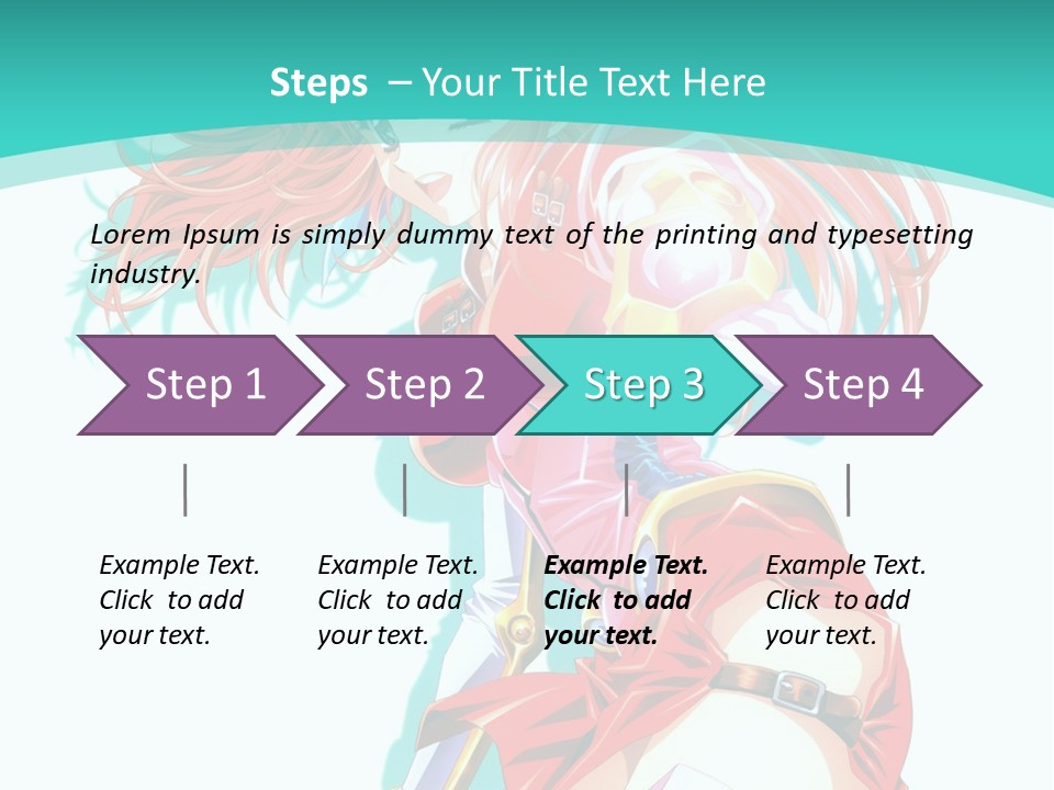 A Girl In A Red Dress With A Blue Background PowerPoint Template