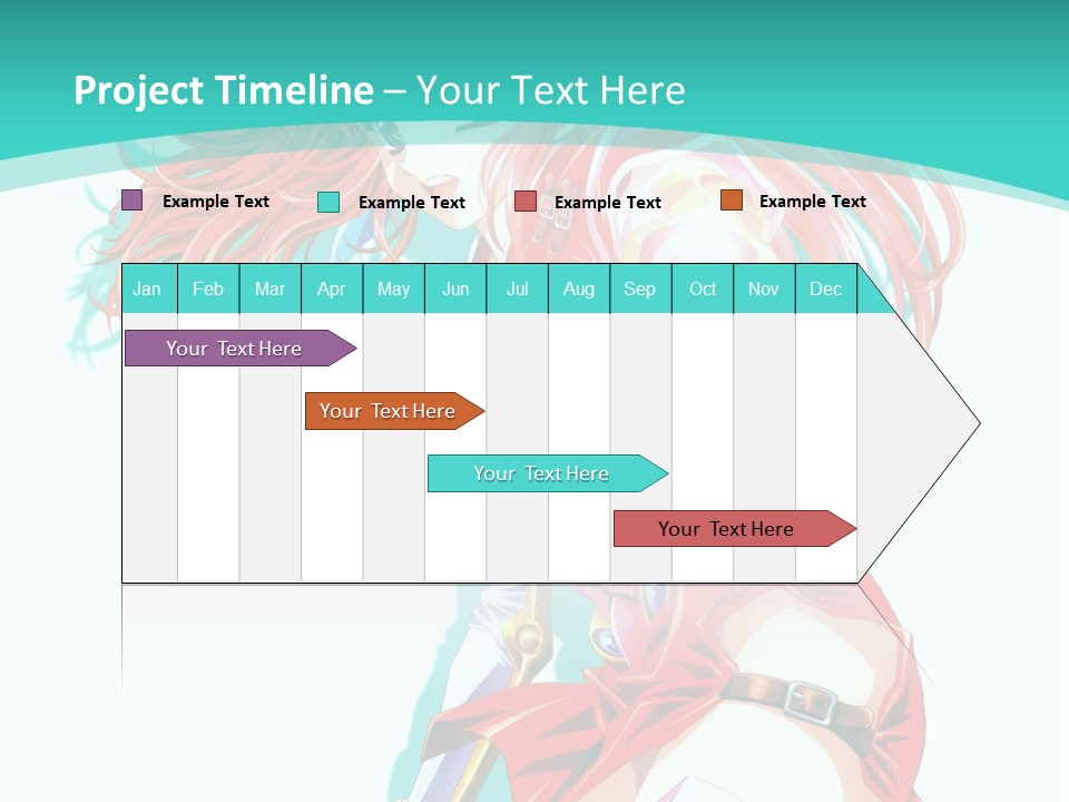 A Girl In A Red Dress With A Blue Background PowerPoint Template