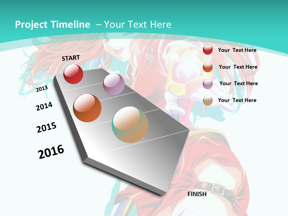 A Girl In A Red Dress With A Blue Background PowerPoint Template