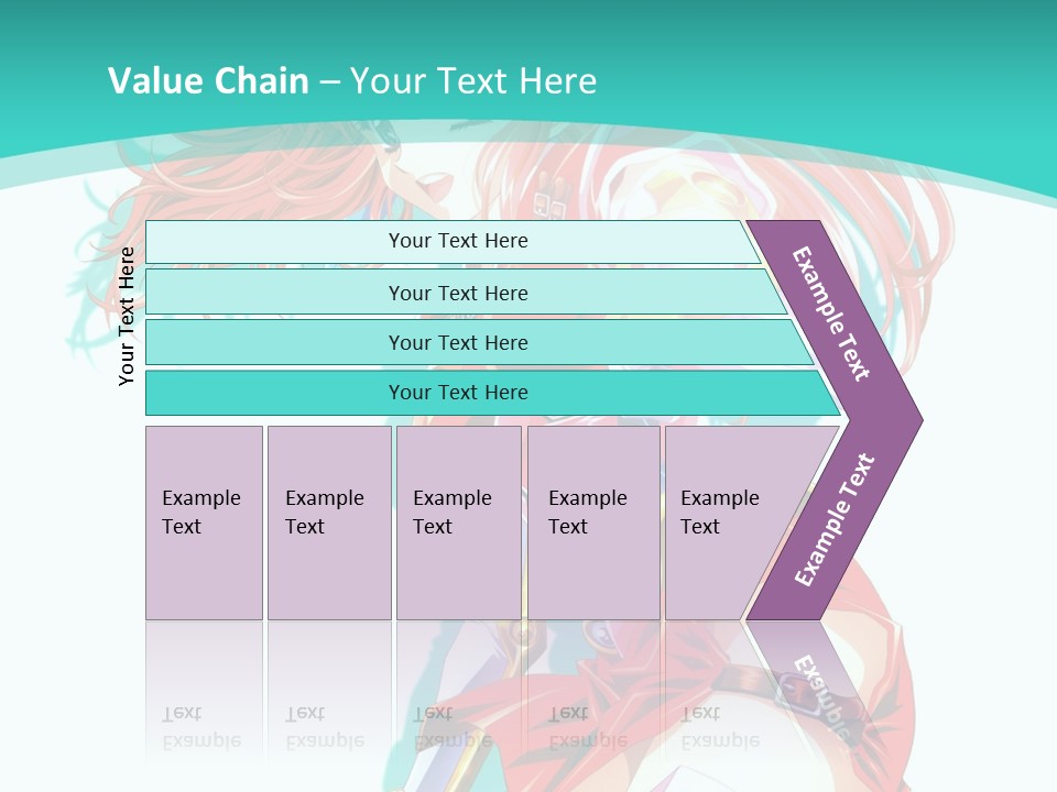 A Girl In A Red Dress With A Blue Background PowerPoint Template