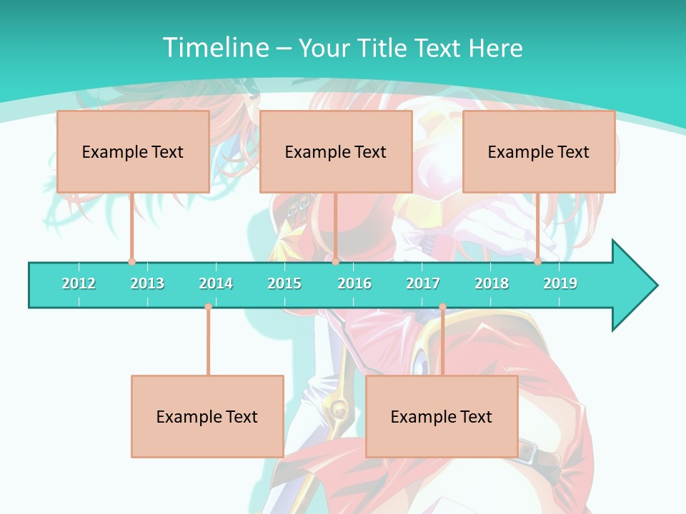 A Girl In A Red Dress With A Blue Background PowerPoint Template