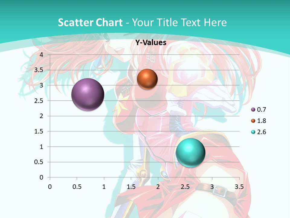 A Girl In A Red Dress With A Blue Background PowerPoint Template